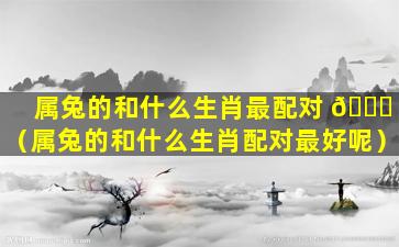 属兔的和什么生肖最配对 🐒 （属兔的和什么生肖配对最好呢）